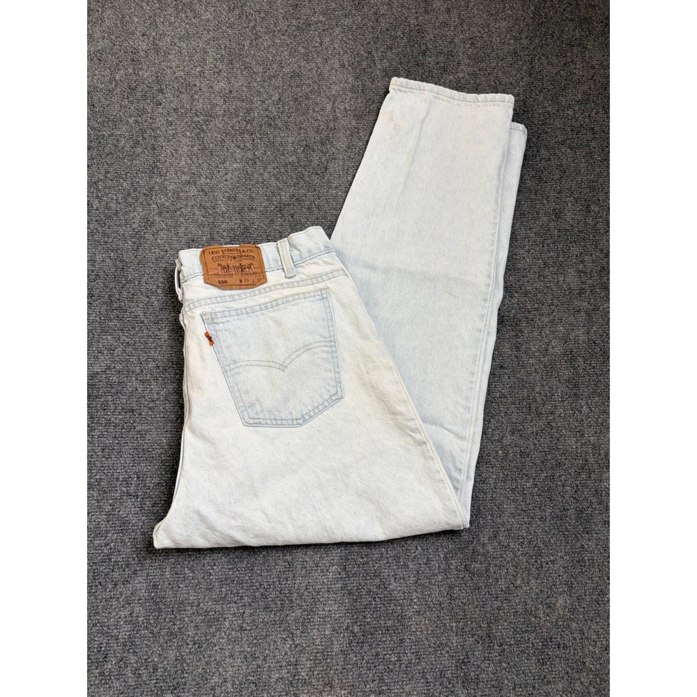 Vintage Levis 550 Orange Tab Relaxed Fit Tapered Leg Jeans Light Wash 36x30